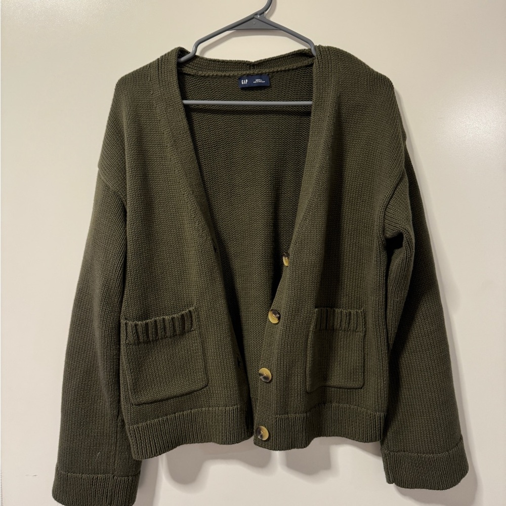 GAP Olive Green Knit Cardigan